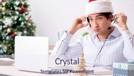  Presentation with christmas sale - Theme having telesales operator during christmas sale background and a  colored foreground