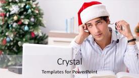  Presentation with christmas sale - PPT layouts enhanced with telesales operator during christmas sale background and a  colored foreground