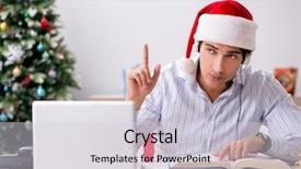  Presentation with christmas sale - Presentation theme featuring telesales operator during christmas sale background and a  colored foreground