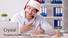  Presentation with christmas sale christmas products - Colorful PPT theme enhanced with telesales operator during christmas sale backdrop and a  colored foreground