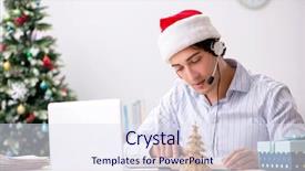  Presentation with christmas sale christmas products - Amazing presentation theme having telesales operator during christmas sale backdrop and a  colored foreground