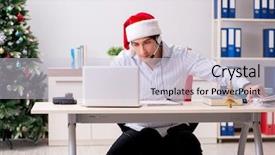  Presentation with christmas sale - Presentation theme with telesales operator during christmas sale background and a  colored foreground