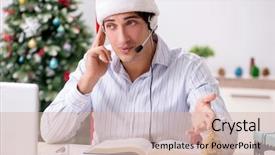  Presentation with christmas sale christmas products - Colorful PPT theme enhanced with telesales operator during christmas sale backdrop and a  colored foreground