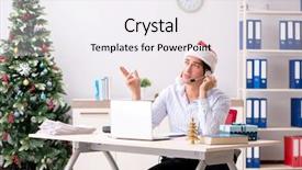  Presentation with christmas sale - PPT theme with telesales operator during christmas sale background and a  colored foreground