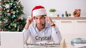  Presentation with christmas sale christmas products - Slide deck consisting of telesales operator during christmas sale background and a  colored foreground