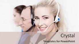  Presentation with camera - Cool new theme with telesales or helpdesk team - helpful backdrop and a soft green colored foreground