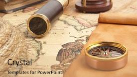  Presentation with telescope - Presentation theme having  background and a  colored foreground