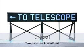  Presentation with planets - Theme consisting of telescope-sign-metal-sign background and a light blue colored foreground