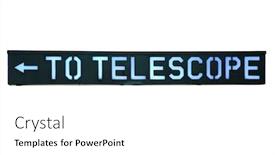  Presentation with planets - PPT theme consisting of telescope-sign-metal-sign background and a white colored foreground