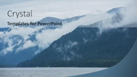  Presentation with siberia - Cool new PPT theme with teletskoye lake in altai mountains siberia russia foggy summer morning backdrop and a light blue colored foreground