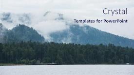  Presentation with siberia - Amazing PPT theme having teletskoye-lake-in-altai-mountains backdrop and a sky blue colored foreground