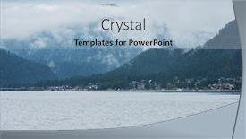  Presentation with siberia - Presentation theme featuring teletskoye-lake-in-altai-mountains background and a light blue colored foreground