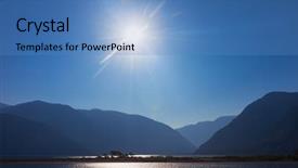  Presentation with beautiful mountains river lake sky nature - PPT theme enhanced with teletskoye lake in mountains altai background and a teal colored foreground