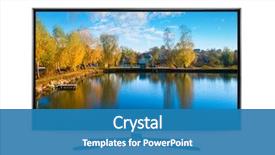  Presentation with television - Cool new PPT theme with television - 4k monitor isolated on white backdrop and a teal colored foreground