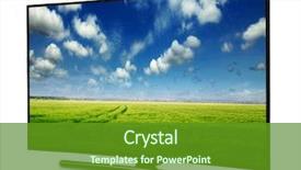  Presentation with television - Slide deck enhanced with television - 4k monitor isolated on white background and a tawny brown colored foreground