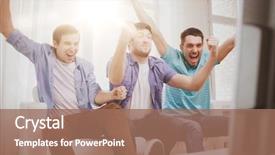  Presentation with entertainment - Beautiful PPT theme featuring television - friendship sports and entertainment concept backdrop and a coral colored foreground