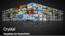  Presentation with futuristic - Slide set featuring television - futuristic video wall with 100 background and a dark gray colored foreground