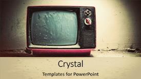  Presentation with old style - Colorful PPT theme enhanced with television - old tv in room retro backdrop and a lemonade colored foreground