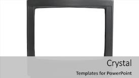  Presentation with old television set - Colorful slide set enhanced with television - old tv set with blank backdrop and a light gray colored foreground