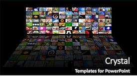  Presentation with movies - Cool new PPT theme with cable television - big panel of tv's showing backdrop and a black colored foreground