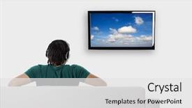  Presentation with television watching - Cool new presentation with television - rear view from a young backdrop and a white colored foreground