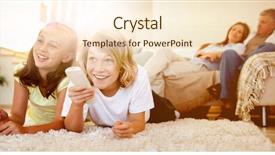  Presentation with siblings - Colorful slide set enhanced with television - siblings lying on the floor backdrop and a lemonade colored foreground