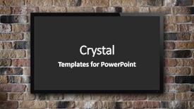  Presentation with brick - Beautiful slide deck featuring television - tv display on old brick backdrop and a dark gray colored foreground
