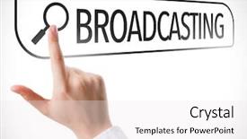  Presentation with broadcasting - Audience pleasing slide deck consisting of television broadcast - broadcasting written in search bar backdrop and a white colored foreground