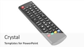  Presentation with control - Colorful PPT theme enhanced with television broadcast - tv remote control isolated backdrop and a white colored foreground