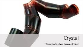  Presentation with film - Presentation design with television clip art - film roll background and a  colored foreground