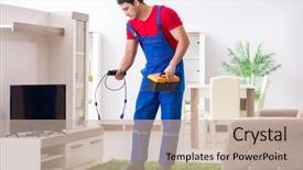  Presentation with professional - PPT theme enhanced with television engineering - professional repair engineer repairing broken background and a  colored foreground