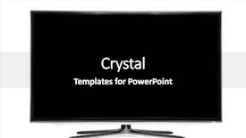  Presentation with television - Amazing PPT theme having television flat - 4k monitor isolated on white backdrop and a black colored foreground