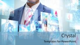  Presentation with video - Cool new slides with television montage - concept of streaming video backdrop and a  colored foreground