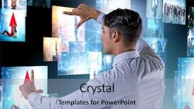  Presentation with live video streaming - Amazing PPT layouts having television montage - concept of streaming video backdrop and a  colored foreground