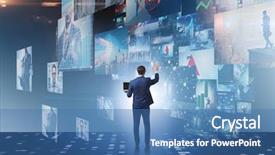  Presentation with video - PPT layouts with television montage - concept of streaming video background and a  colored foreground