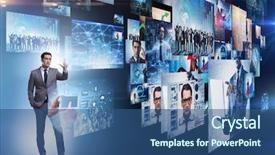  Presentation with video - Amazing theme having television montage - concept of streaming video backdrop and a ocean colored foreground