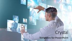  Presentation with video - Slide deck consisting of television montage - concept of streaming video background and a  colored foreground