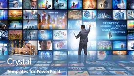  Presentation with video - Presentation design with television montage - concept of streaming video background and a teal colored foreground