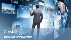  Presentation with cinematography video movie cinema concept - Audience pleasing slide set consisting of television montage - concept of streaming video backdrop and a teal colored foreground