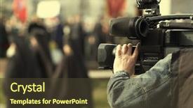  Presentation with new orleans yellow and purple - Slide deck having television montage - news cameraman special yellow fx background and a tawny brown colored foreground