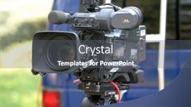  Presentation with shots - Slides featuring television-news-camera-sits background and a gray colored foreground