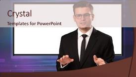  Presentation with television - Theme with television program host with big background and a lemonade colored foreground