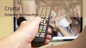  Presentation with vehicle access control - Presentation consisting of television remote control changes channels background and a  colored foreground