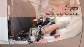  Presentation with radio and television awards - Cool new PPT theme with television repairs backdrop and a  colored foreground