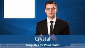  Presentation with breaking news - Colorful slides enhanced with television reporter telling breaking news backdrop and a ocean colored foreground