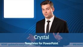  Presentation with breaking news - Cool new slide deck with television reporter telling breaking news backdrop and a ocean colored foreground