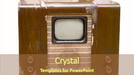  Presentation with old television set - Presentation theme enhanced with television set - old telly background and a red colored foreground