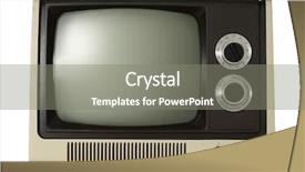  Presentation with old television set - Cool new presentation theme with television set - old tv backdrop and a gray colored foreground