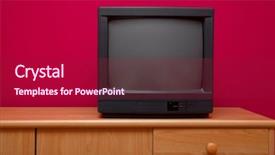  Presentation with cabinet - Beautiful slides featuring television set - small black tv backdrop and a violet colored foreground