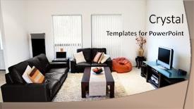  Presentation with orange curve - PPT layouts consisting of television theme - orange and brown interior background and a  colored foreground